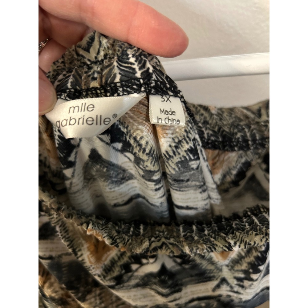 Mlle Gabrielle Womens 3X Jumpsuit Strapless Tribal Geometric Print Smocked Waist - Picture 2 of 12